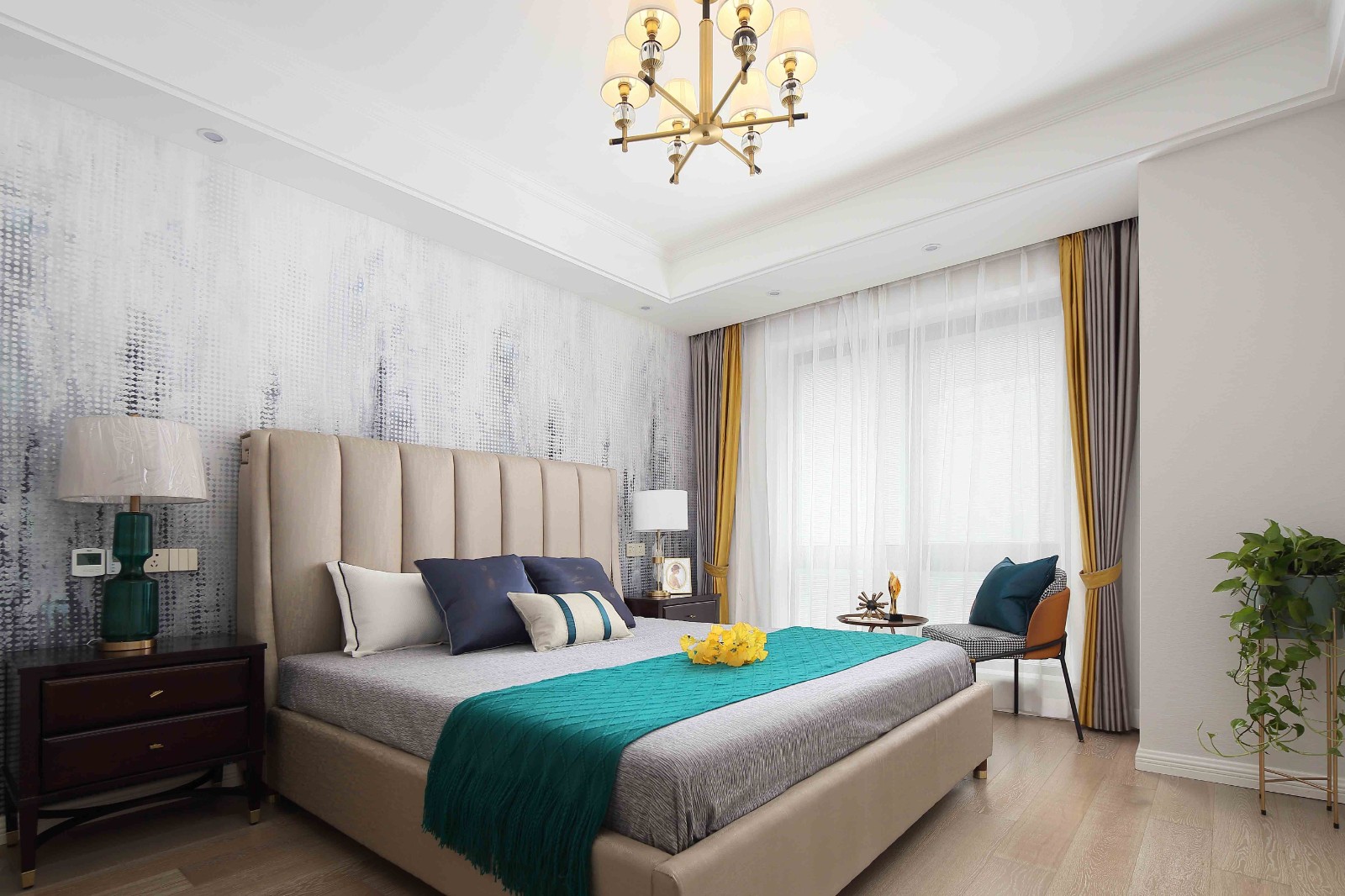 美式轻奢风格家装设计室内装修效果图-卧室 美式轻奢风格家装设计室内装修效果图-卧室