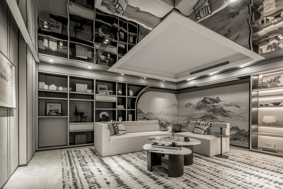 新中式风格别墅家装案例效果图-客厅 新中式风格别墅家装案例效果图-客厅