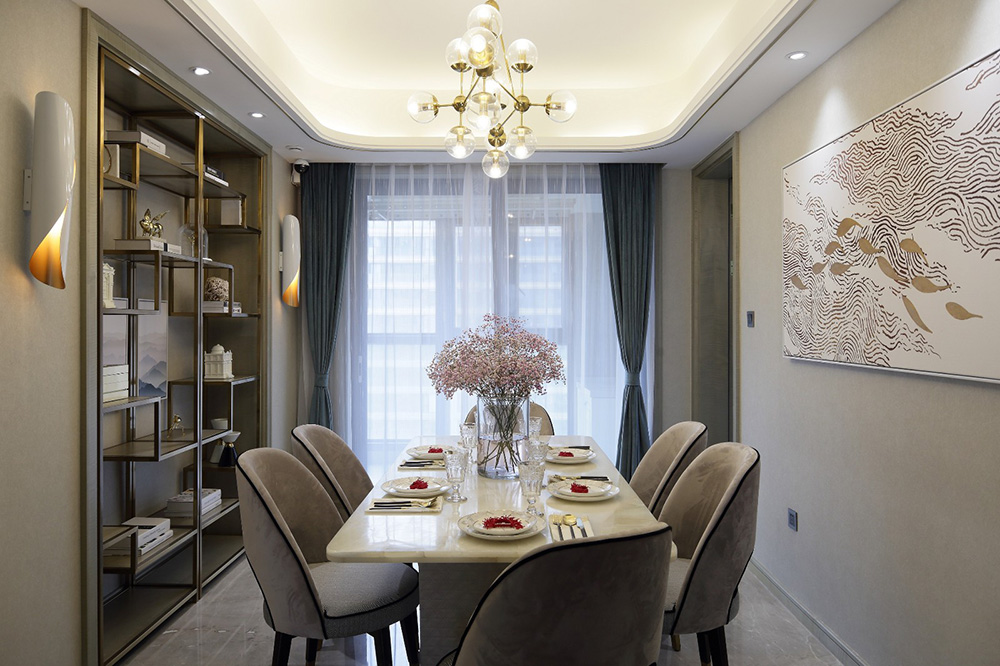 南宁大唐世家三居126平米轻奢风格室内装修案例-餐厅 南宁大唐世家三居126平米轻奢风格室内装修案例-餐厅