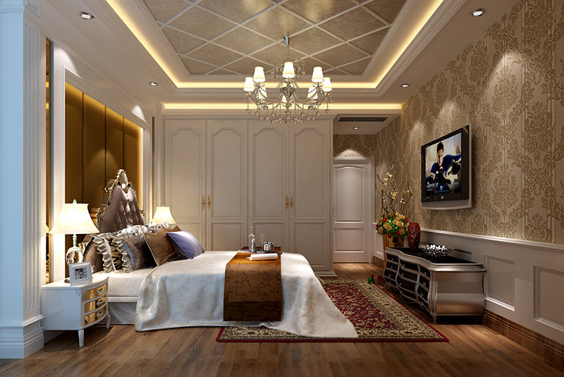 黄岐长信御景峰四居186平米欧式风格室内装修案例-主卧 黄岐长信御景峰四居186平米欧式风格室内装修案例-主卧
