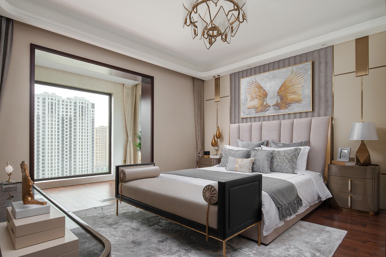 欧式轻奢风格家装设计室内装修效果图-卧室 欧式轻奢风格家装设计室内装修效果图-卧室