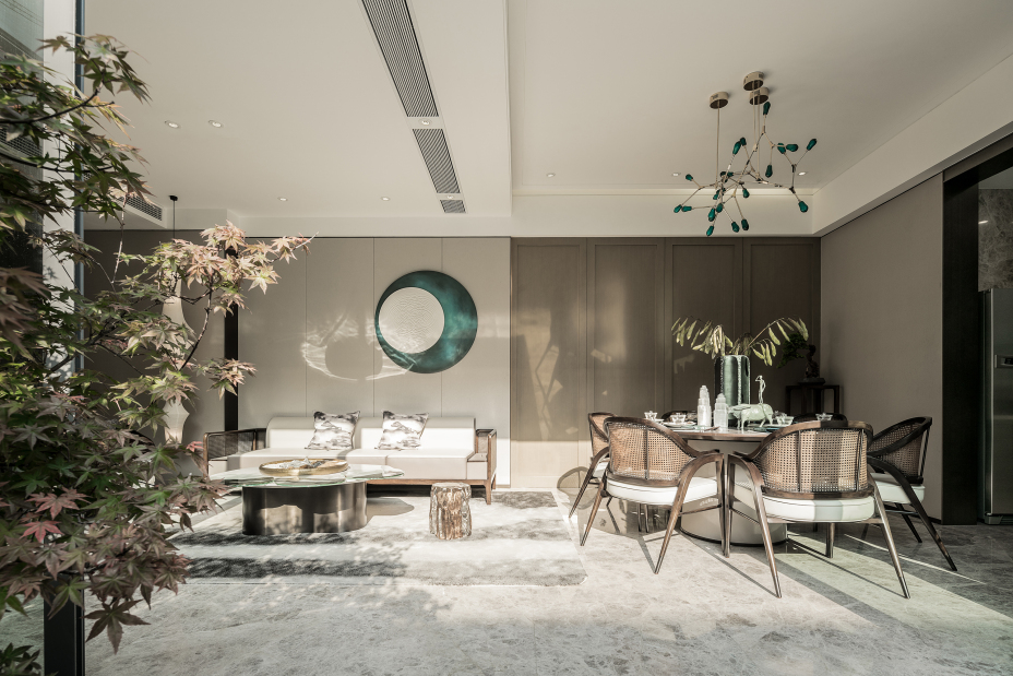 新中式风格别墅家装案例效果图-客厅 新中式风格别墅家装案例效果图-客厅