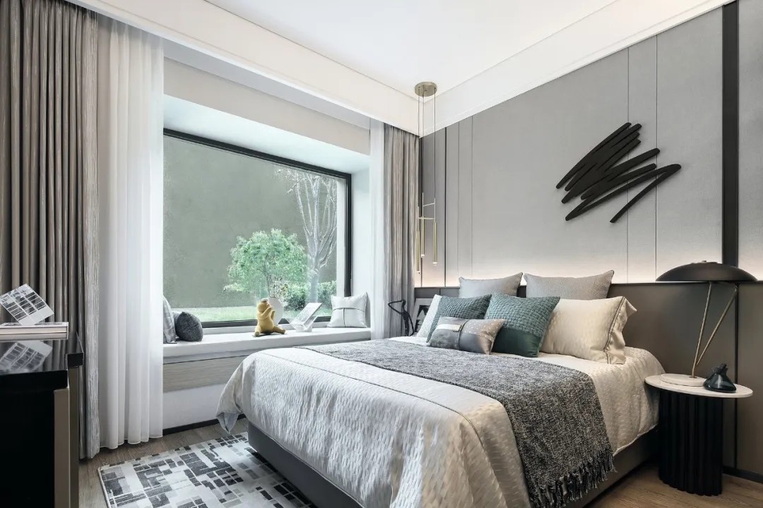 现代轻奢风格家装设计室内装修效果图-主卧 现代轻奢风格家装设计室内装修效果图-主卧