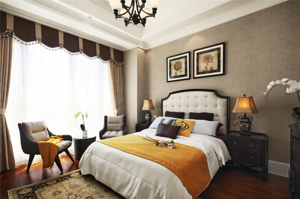 美式风格室内家装案例效果图-次卧 美式风格室内家装案例效果图-次卧