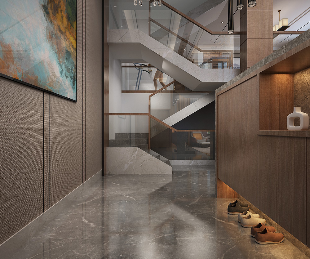 轻奢风格别墅装修设计效果图-碧桂园翠锦豪庭别墅470平米-别墅玄关装修设计 轻奢风格别墅装修设计效果图-碧桂园翠锦豪庭别墅470平米-别墅玄关装修设计