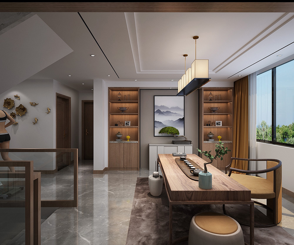 轻奢风格别墅装修设计效果图-碧桂园翠锦豪庭别墅470平米-别墅茶室装修设计 轻奢风格别墅装修设计效果图-碧桂园翠锦豪庭别墅470平米-别墅茶室装修设计